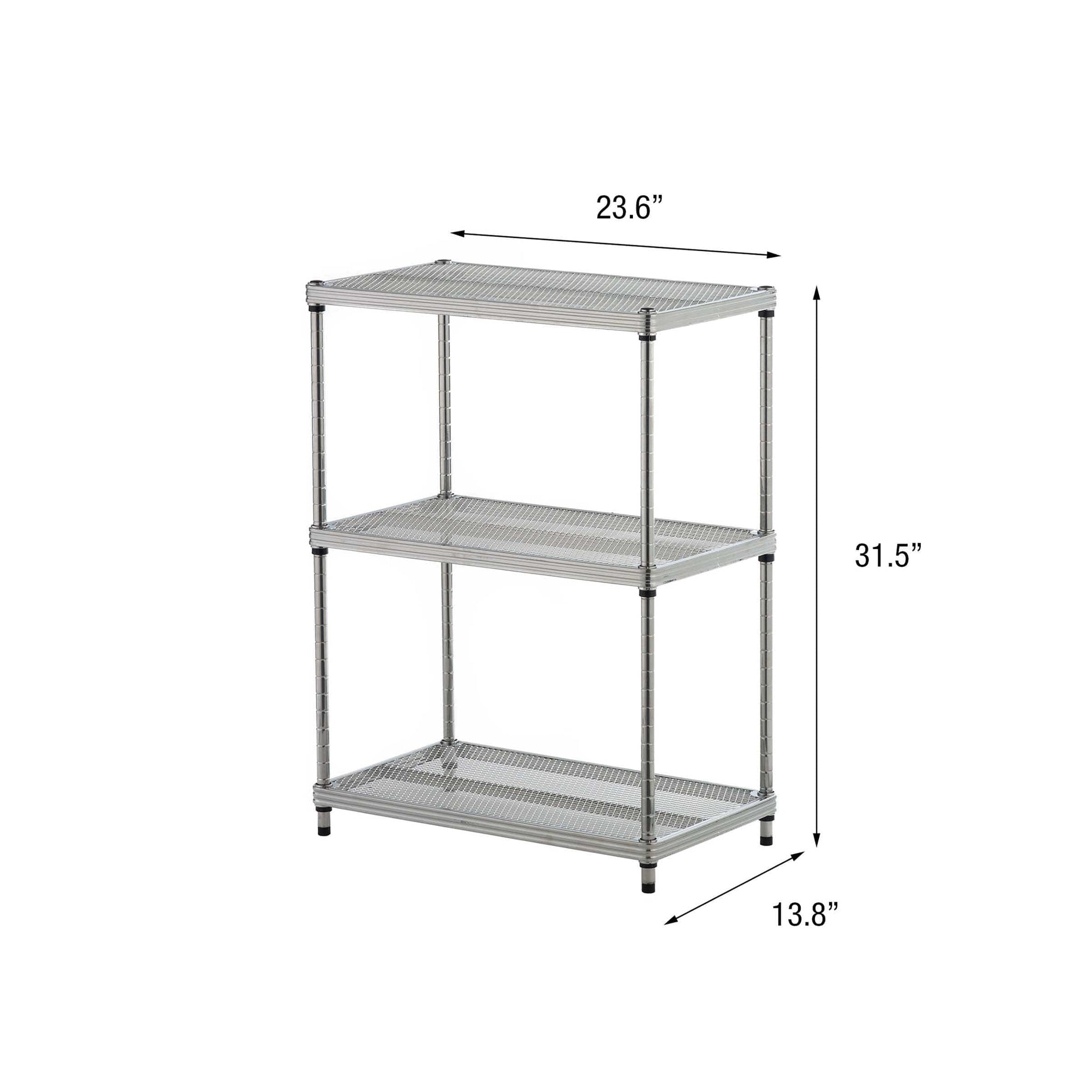 Design Ideas MeshWorks Shelving 3 Tier Silver Woodcraft