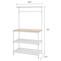 MeshWorks Utility Unit with Wood Top White alt 0