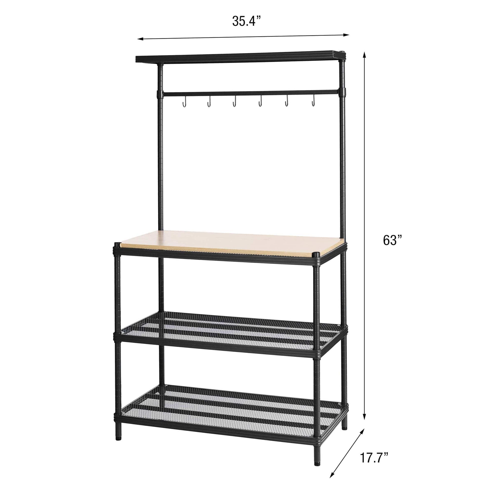 MeshWorks Utility Unit with Wood Top Black alt 0
