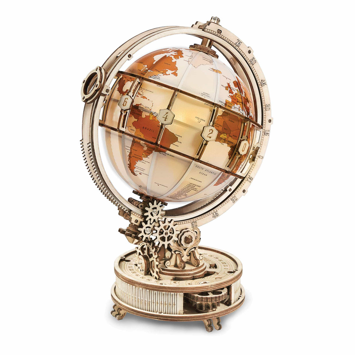 Robotime Luminous Globe 3D Puzzle Kit | Woodcraft
