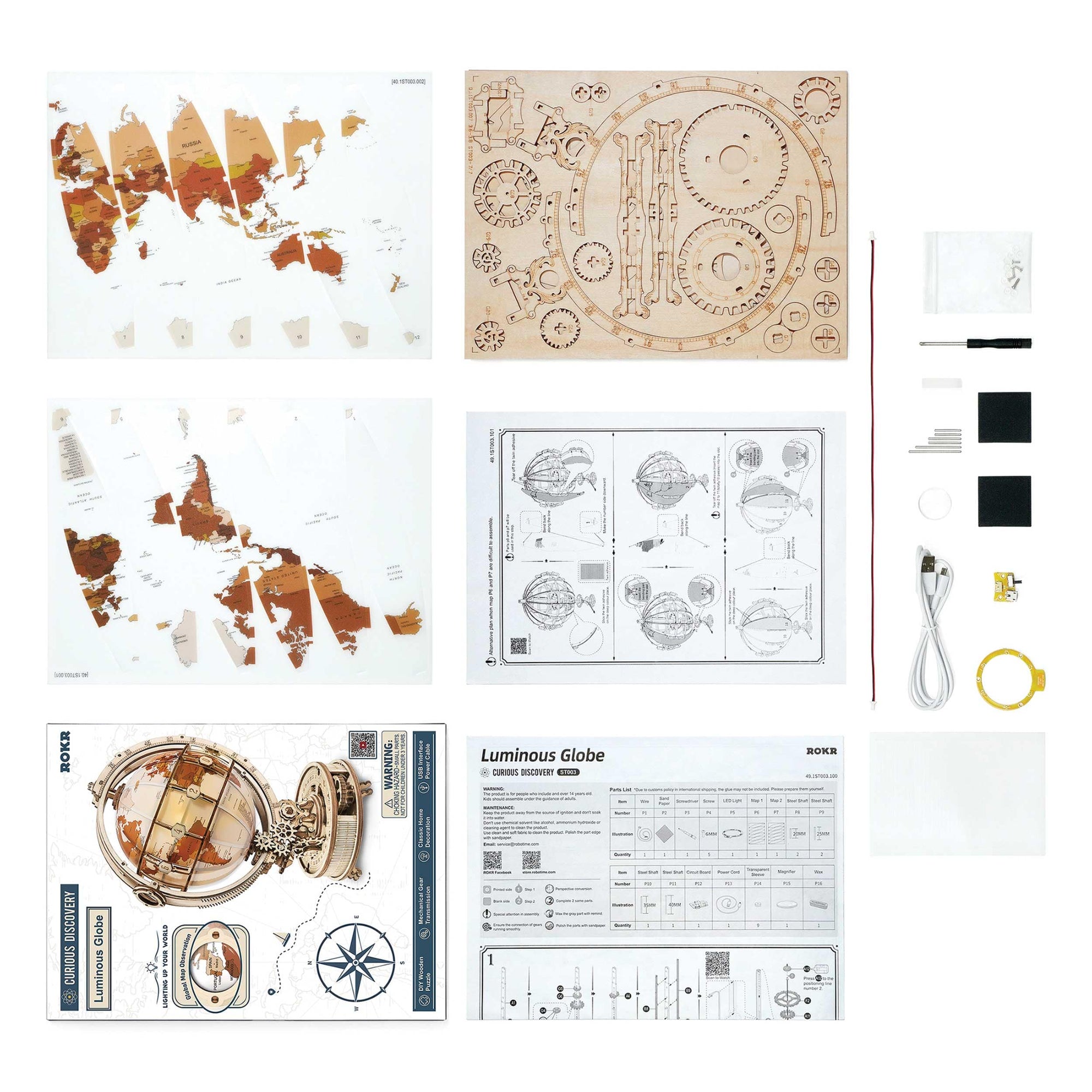 Luminous Globe 3D Puzzle Kit alt 0