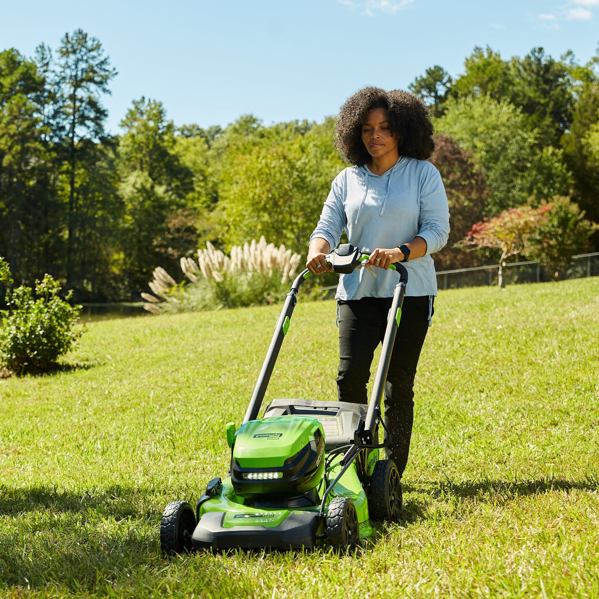 Greenworks dual battery mower outlet