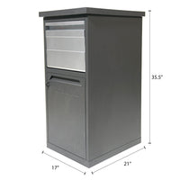 ParcelWirx Lockable Package Delivery Box with Parcel Chute Graphite alt 0
