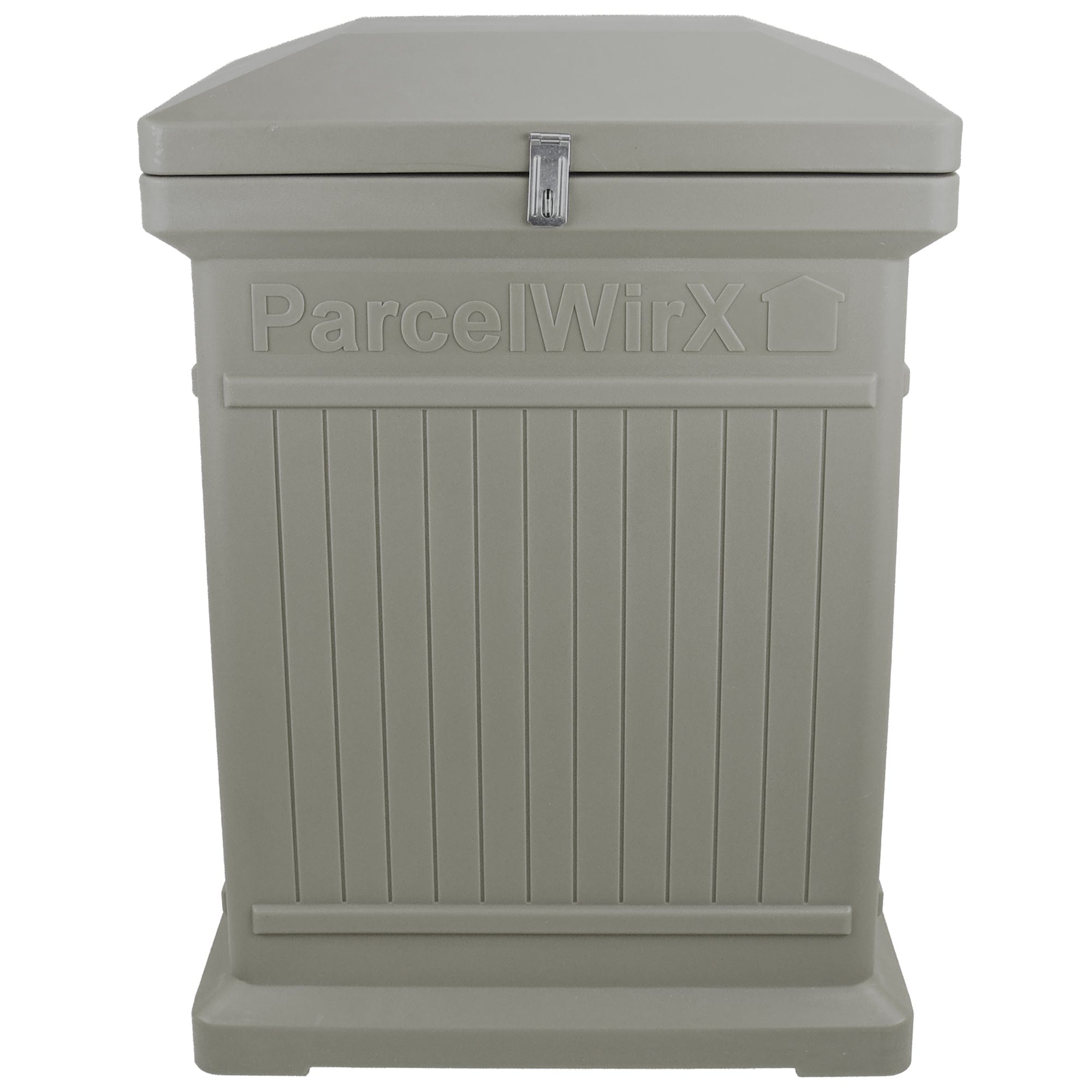 ParcelWirx Premium Vertical Lockable Package Delivery Box with Hinged Lid Prestige Pewter alt 0