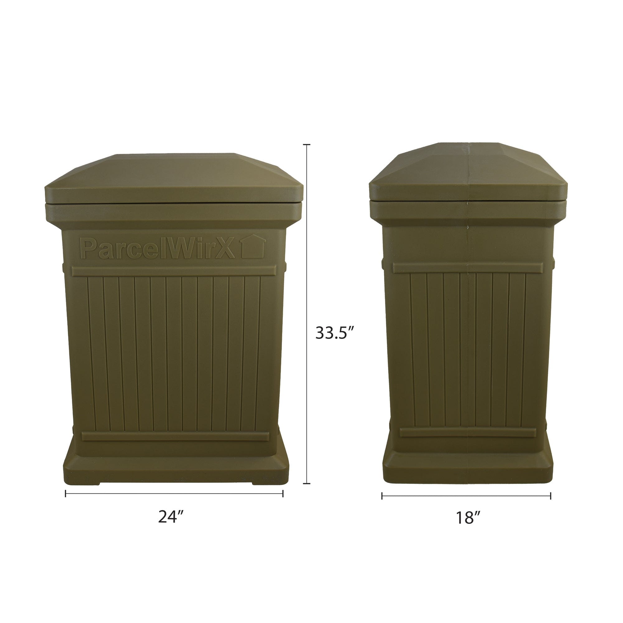 ParcelWirx Vertical Package Delivery Box with Lift Off Lid Oak alt 0