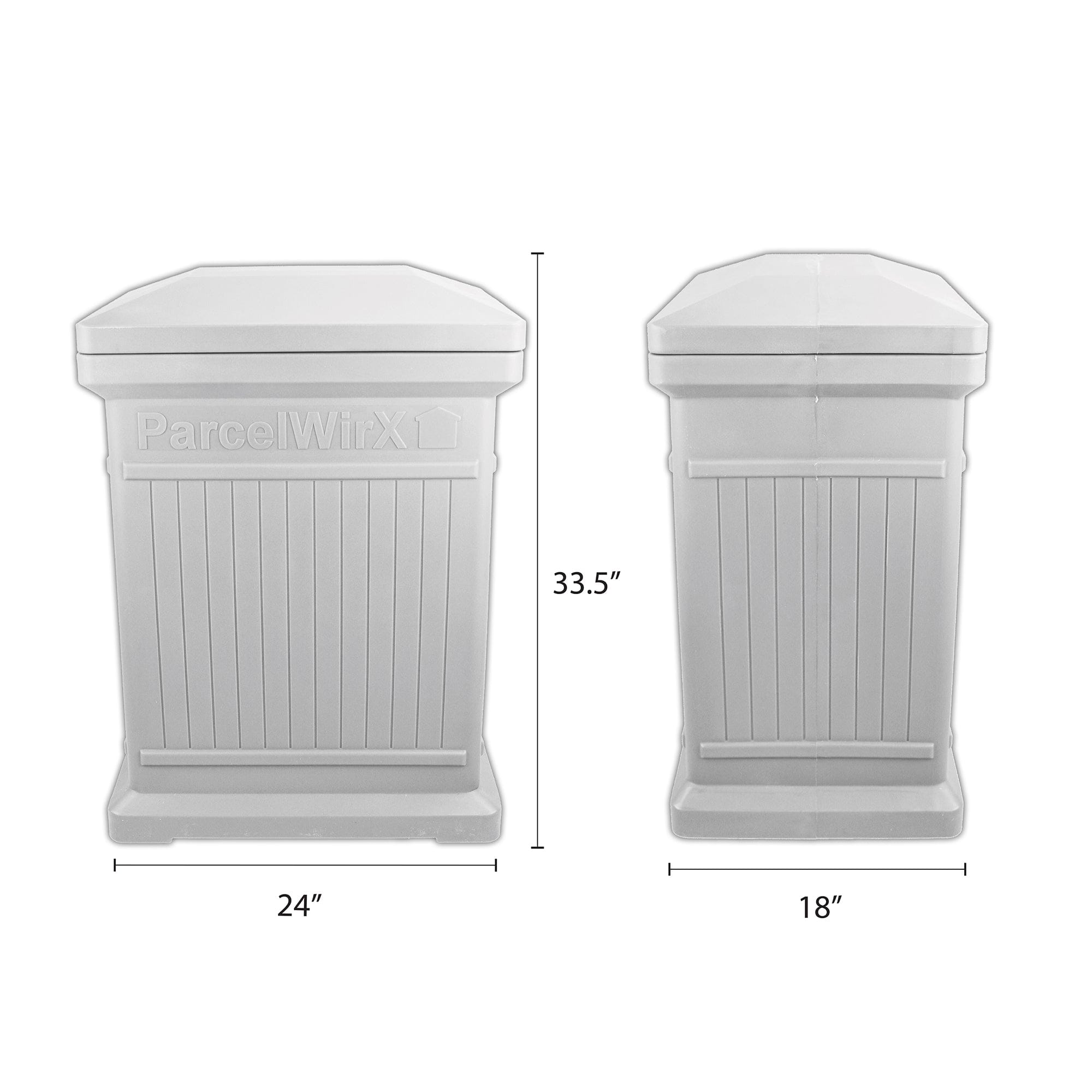 ParcelWirx Vertical Package Delivery Box with Lift Off Lid Slate Gray alt 0