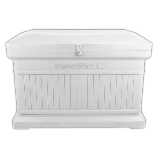 ParcelWirx Premium Horizontal Lockable Package Delivery Box with Hinged Lid Slate Gray alt 0