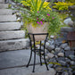 12" Square Garden Planter with Wrought Iron Stand Oak alt 4