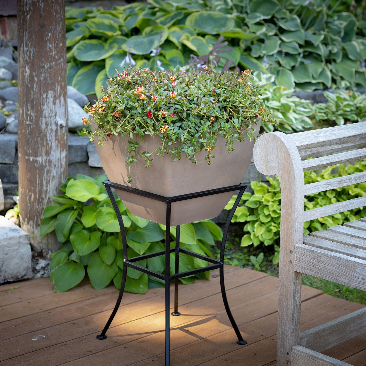 20" Square Garden Planter Oak alt 0