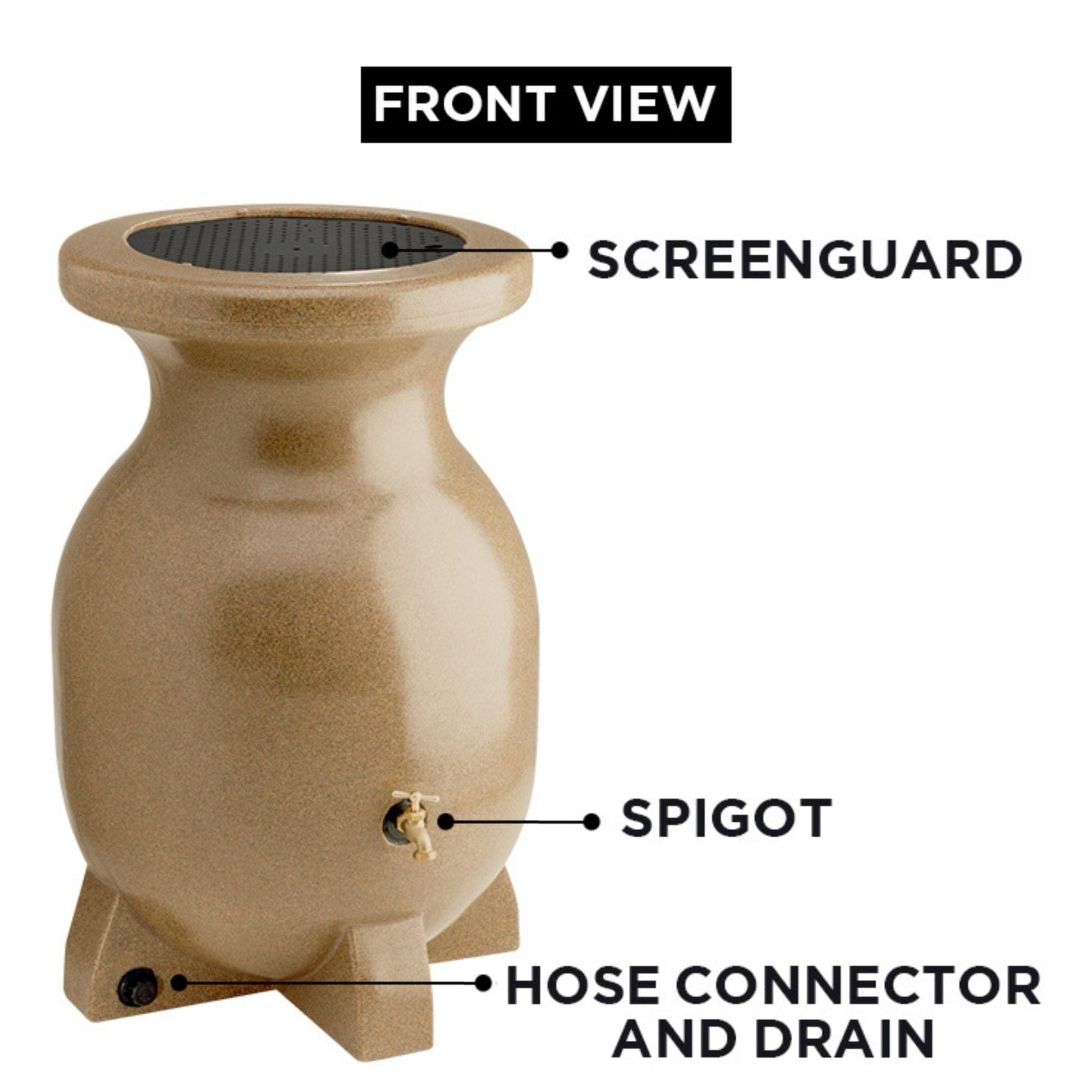 Koolscapes Decorative Rain Barrel Sandstone 55 Gal. alt 0