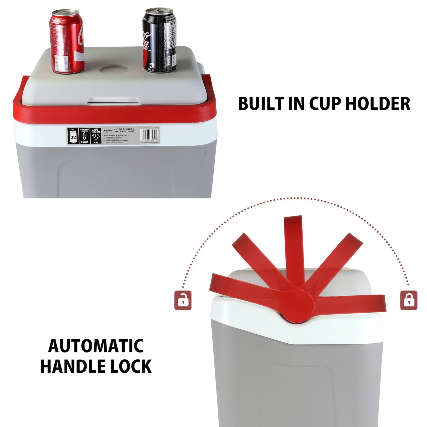 Koolatron Ultra Kool Ice Chest Cooler with Carry Handle 25L alt 0