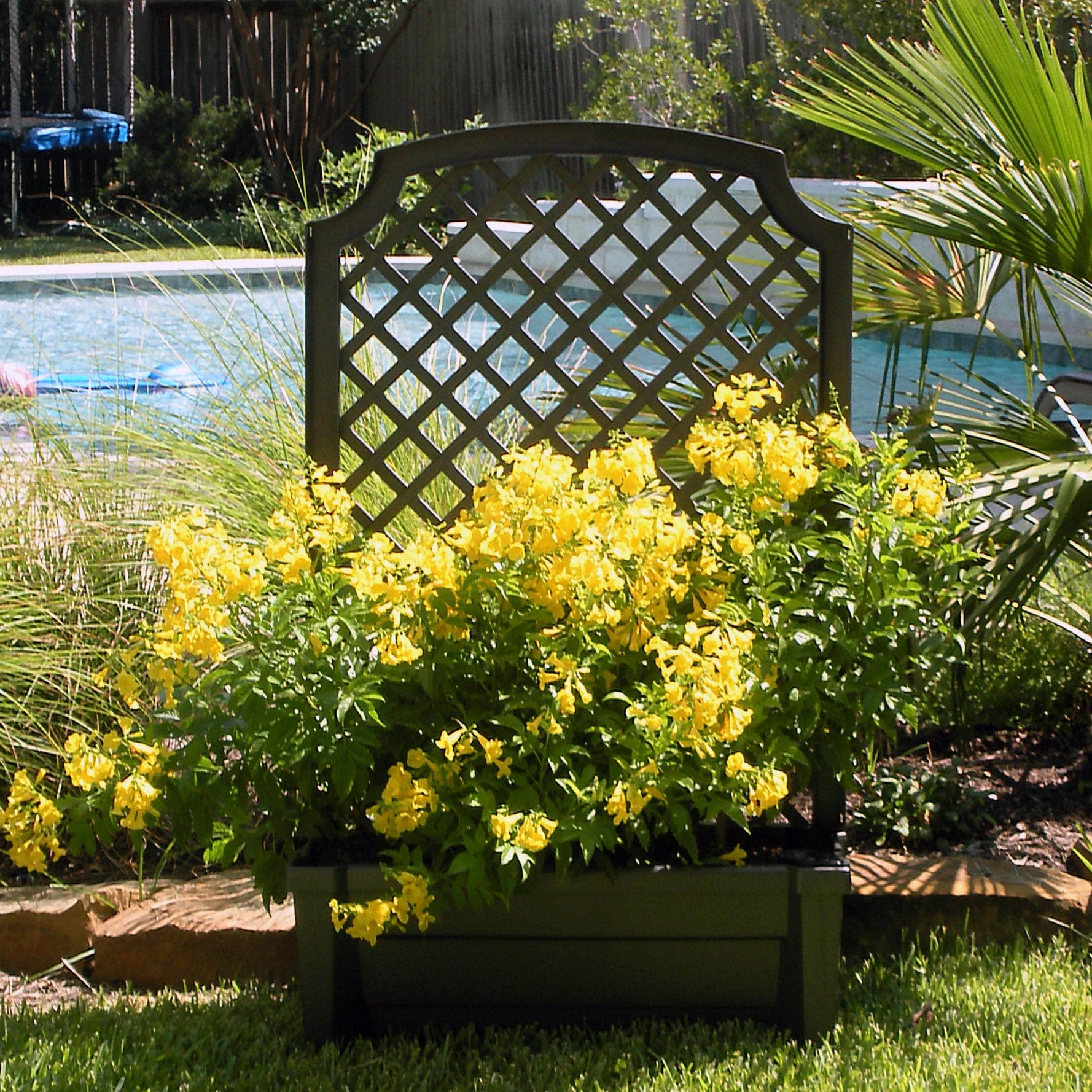 exaco calypso planter with trellis Calypso Planter with Trellis, Grey