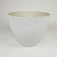Round Spackled Planter Large White alt 0