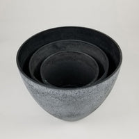 Round Spackled Nested Planter Set Gray Set of 3 alt 0