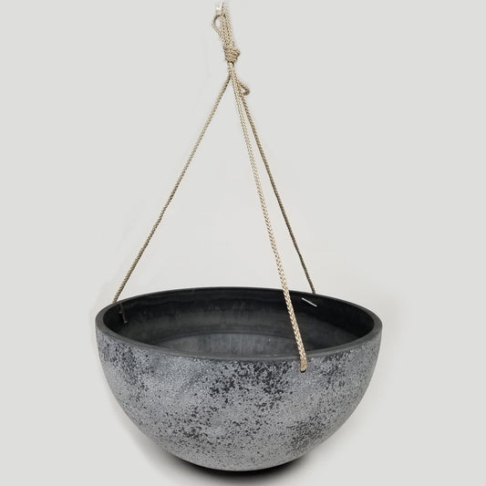 Round Spackled Hanging Planter Medium Gray alt 0