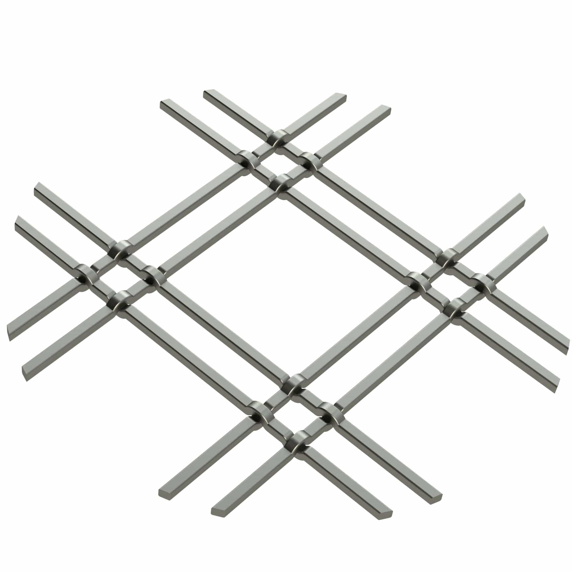 1" Flat Double Diamond Decorative Grille - Antique Pewter, 18" W x 48" L Sheet alt 0