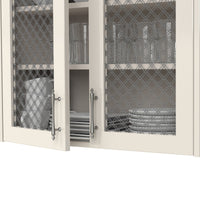 1" Flat Double Diamond Decorative Grille - Satin Nickel, 18" W x 48" L Sheet alt 0