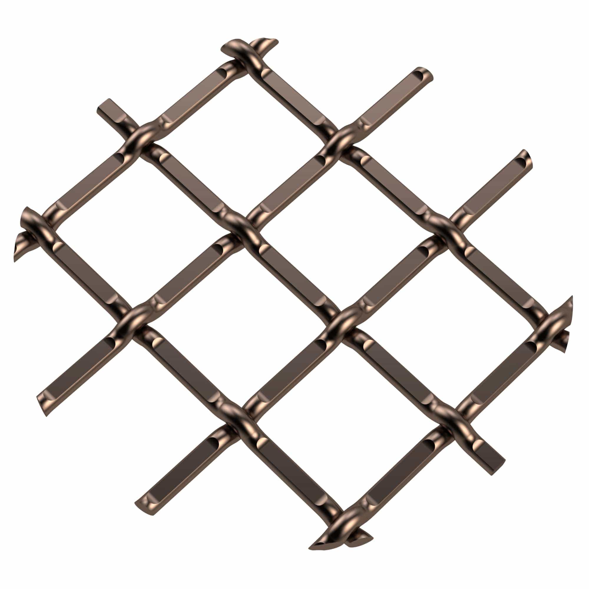 .5" Round Single Diamond Decorative Grille - Antique Brass, 18" W x 48" L Sheet alt 5