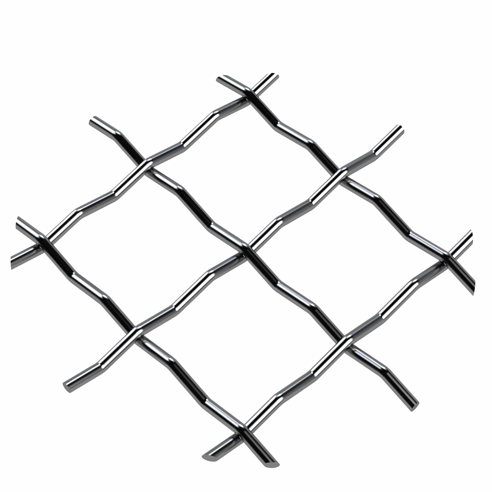 .75" Pressed Single Diamond Decorative Grille - Satin Nickel, 18" W x 48" L Sheet alt 75