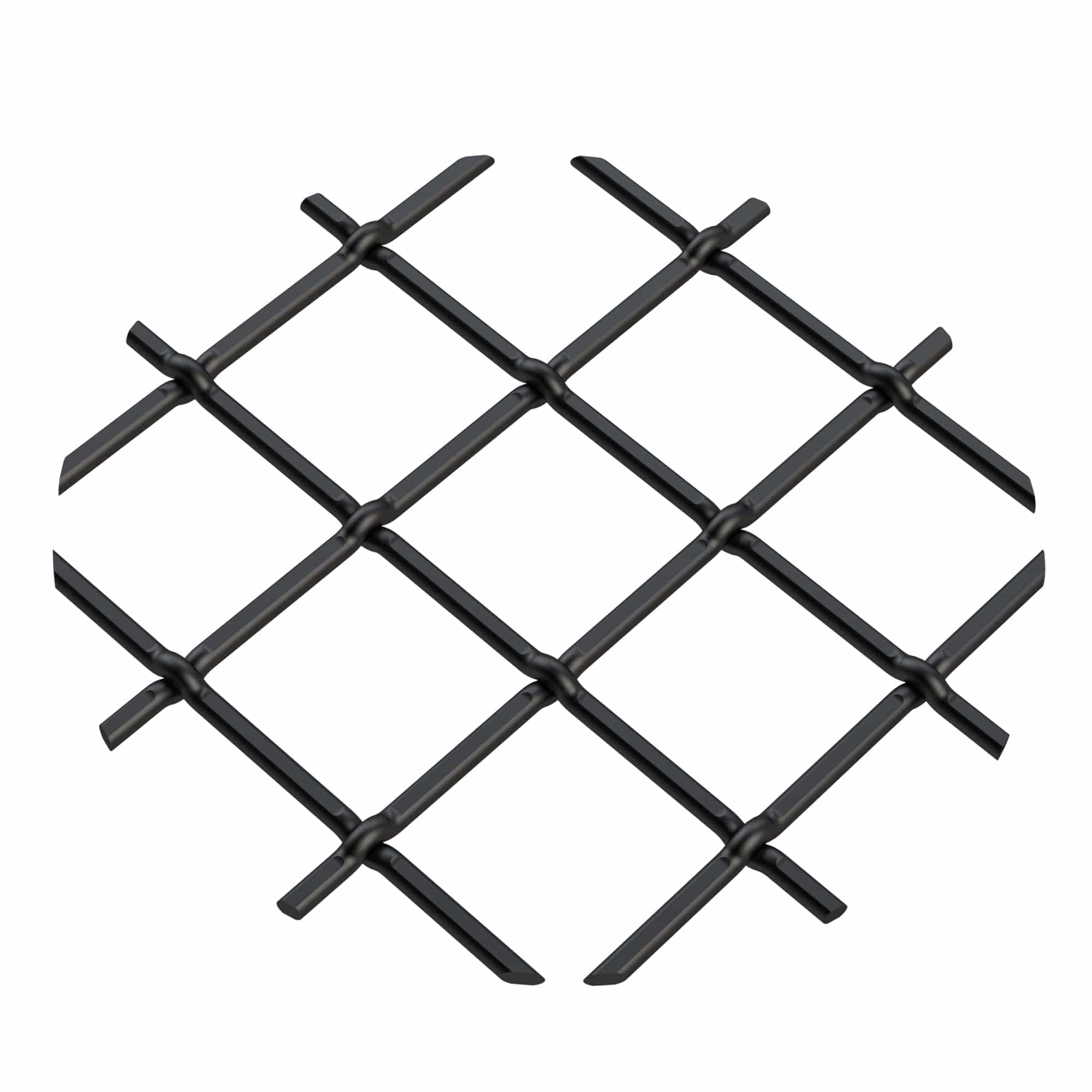 .75" Multi-Crimp Single Diamond Decorative Grille - Flat Black, 18" W x 48" L Sheet alt 75