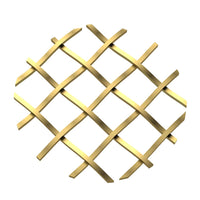 .5" Straight Flat Diamond Decorative Grille - Satin Brass, 18" W x 48" L Sheet alt 5