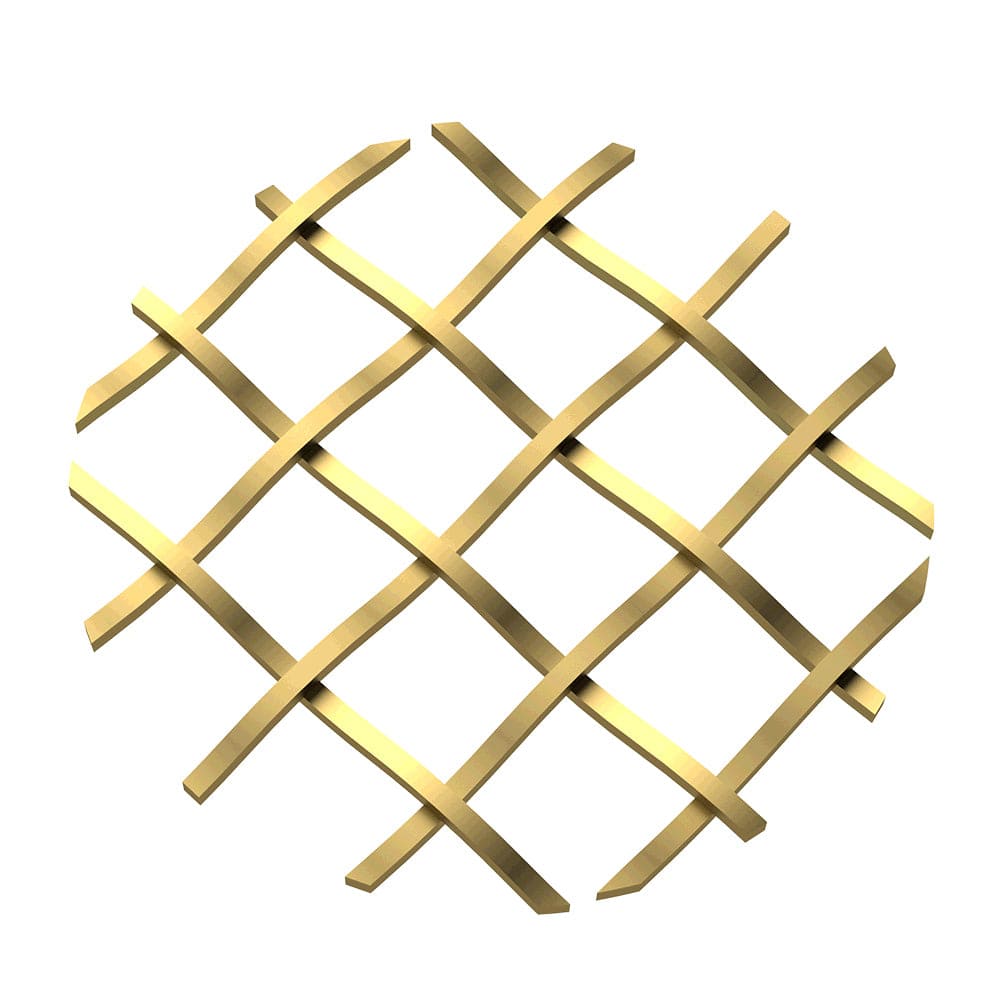 .5" Straight Flat Diamond Decorative Grille - Satin Brass, 18" W x 48" L Sheet alt 5