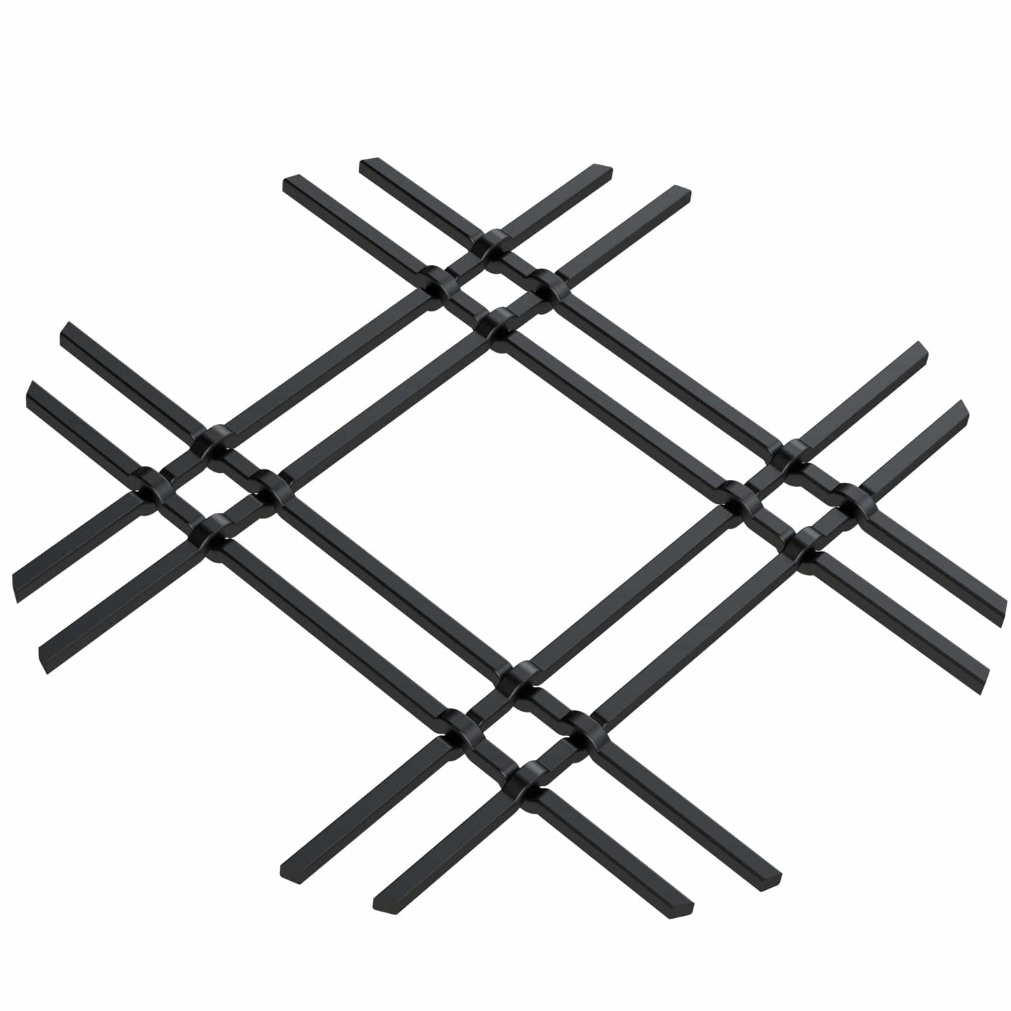 1" Flat Double Diamond Decorative Grille - Flat Black, 36" W x 24" L Sheet alt 0