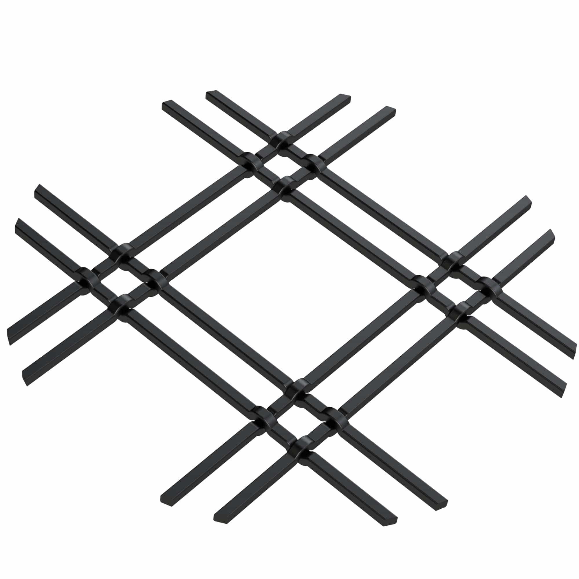 1" Flat Double Diamond Decorative Grille - Flat Black, 36" W x 24" L Sheet alt 0