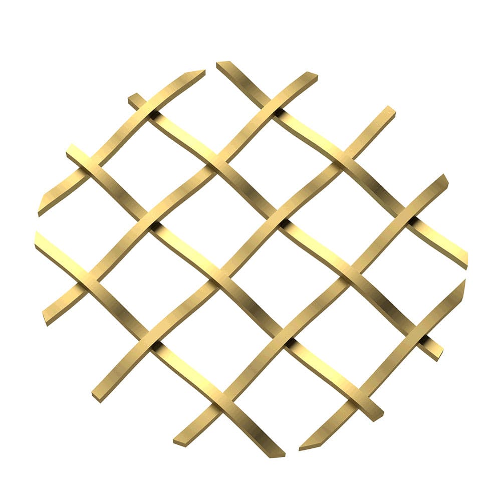 .5" Straight Flat Diamond Decorative Grille - Satin Brass, 3 alt 0