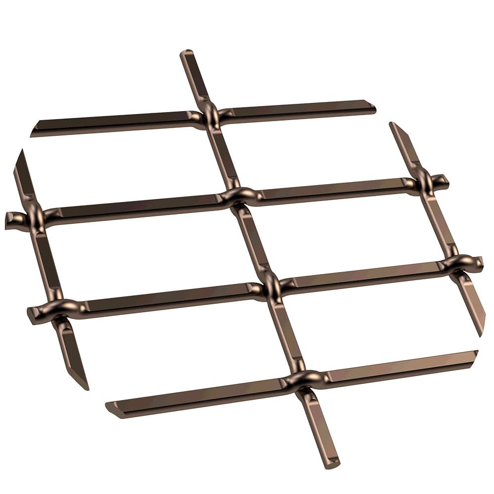 1" Flat Straight Weave Decorative Grille - Antique Brass, 36 alt 0