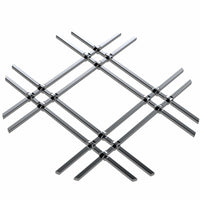 1" Flat Double Diamond Decorative Grille - Satin Nickel, 36" W x 48" L Sheet alt 0