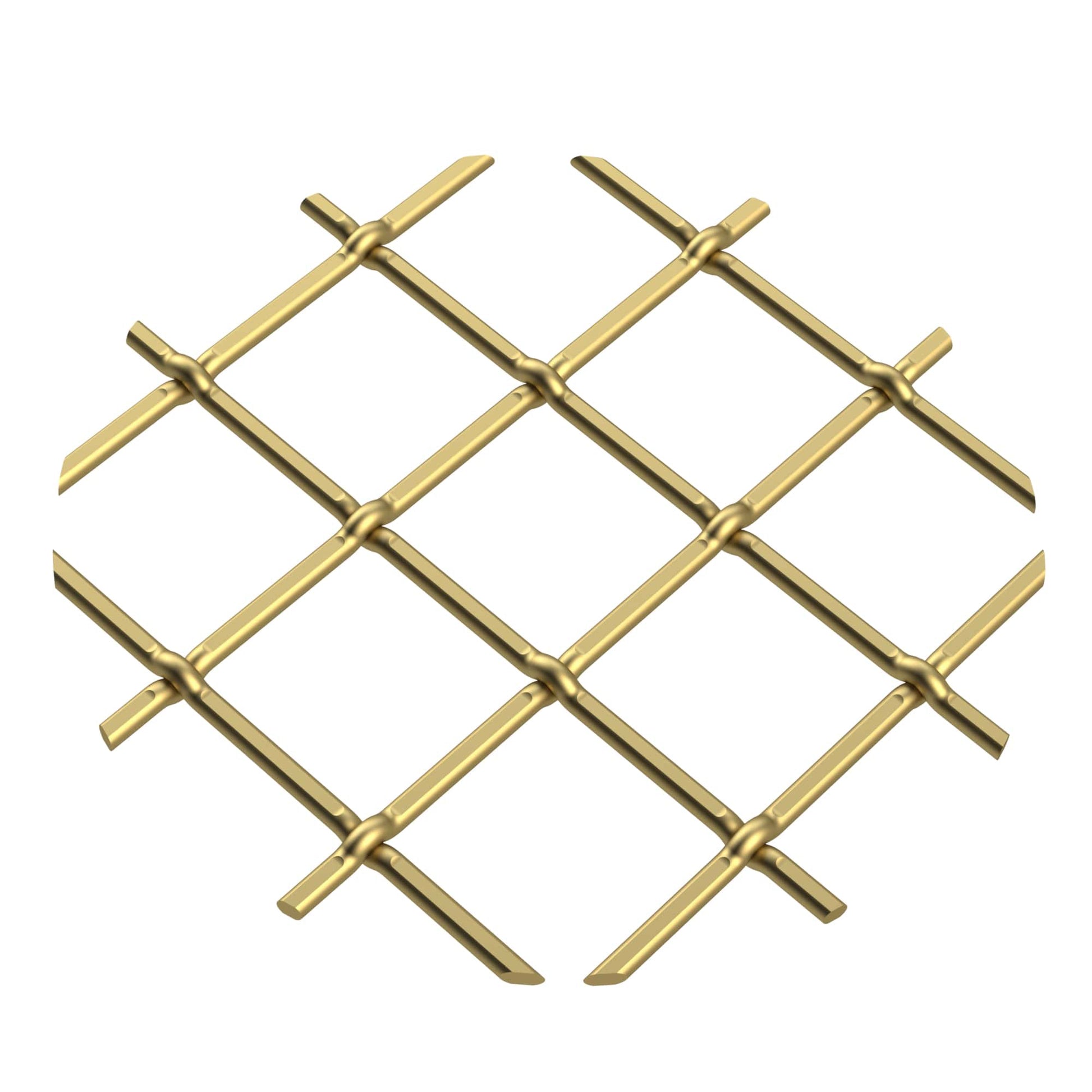 .75" Multi-Crimp Single Diamond Decorative Grille - Satin Br alt 0
