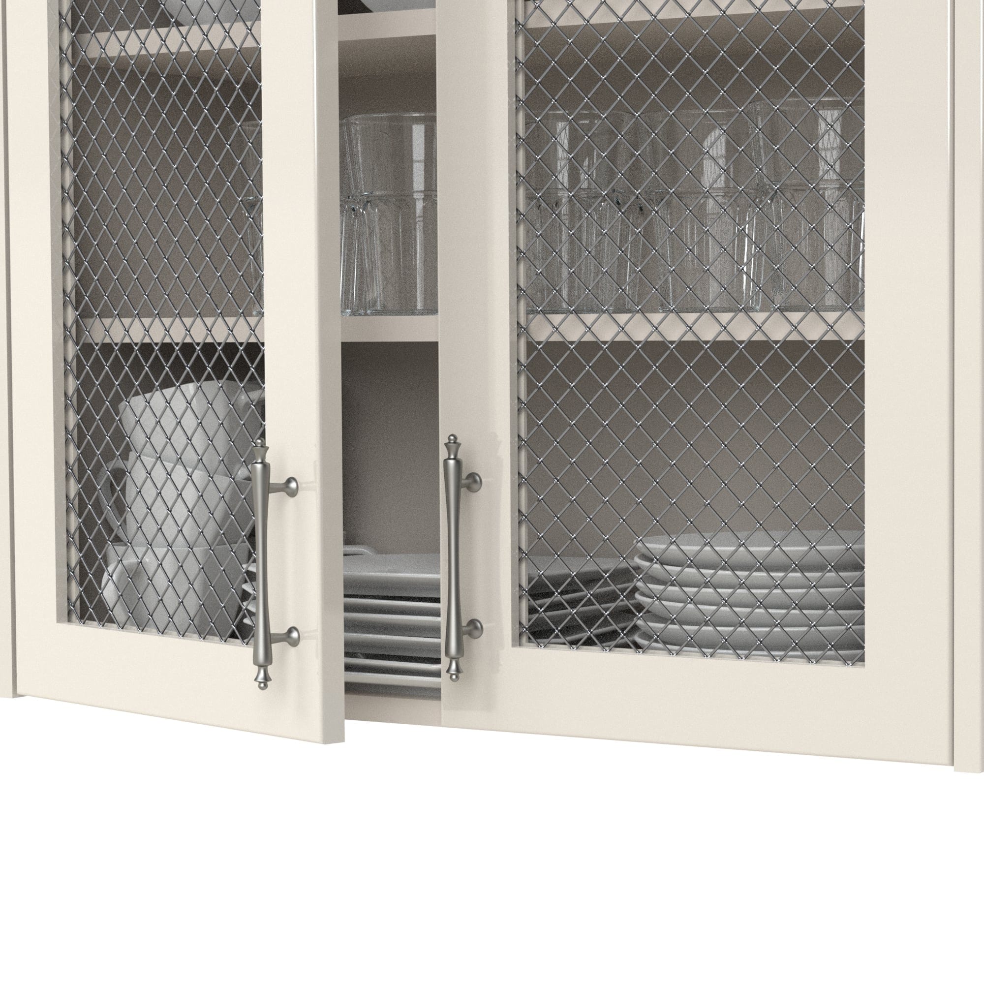 .75" Multi-Crimp Single Diamond Decorative Grille - Satin Nickel, 36" W x 48" L Sheet alt 75