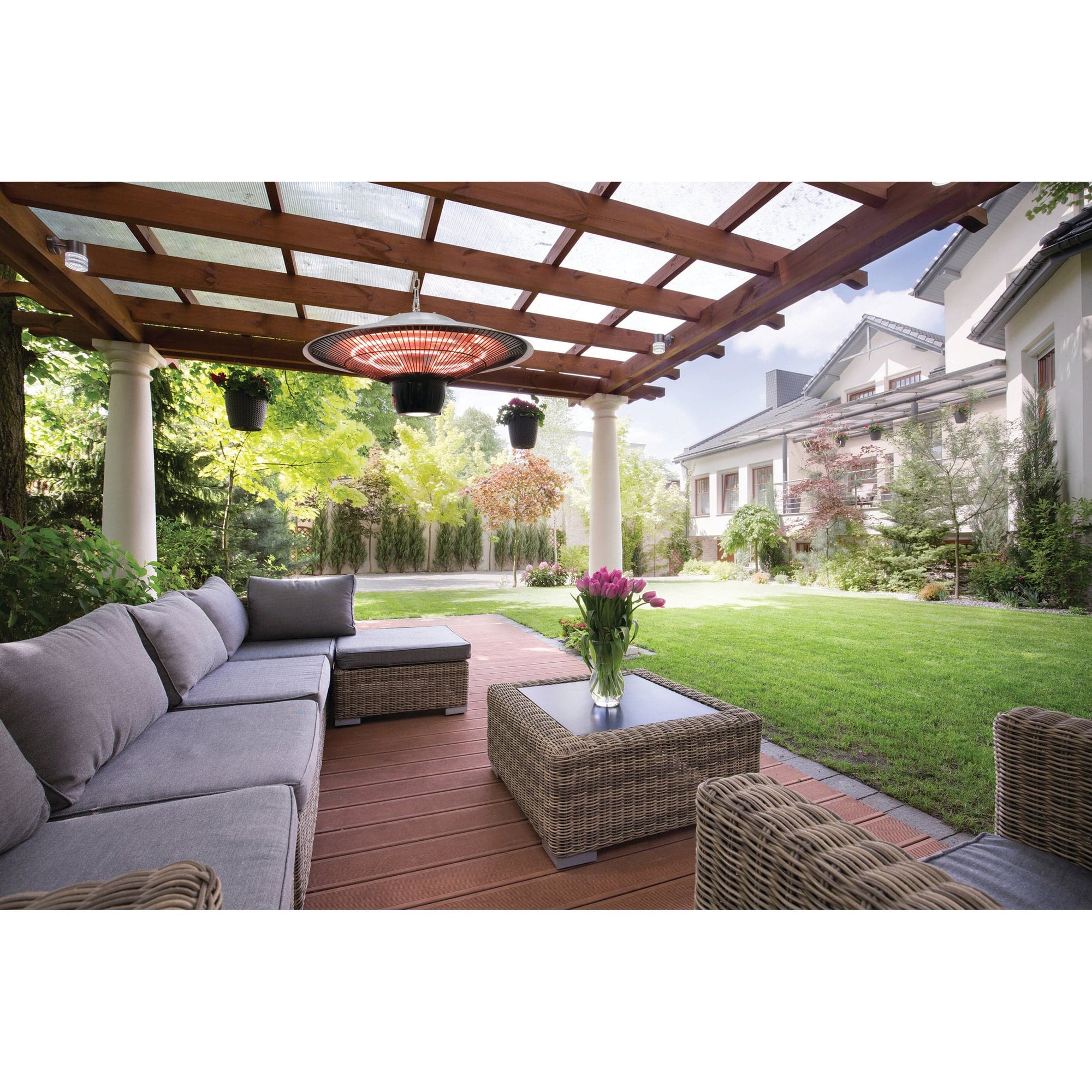 Westinghouse Infrared Electric Outdoor Heater With LED light - Hanging with Remote Control alt 0