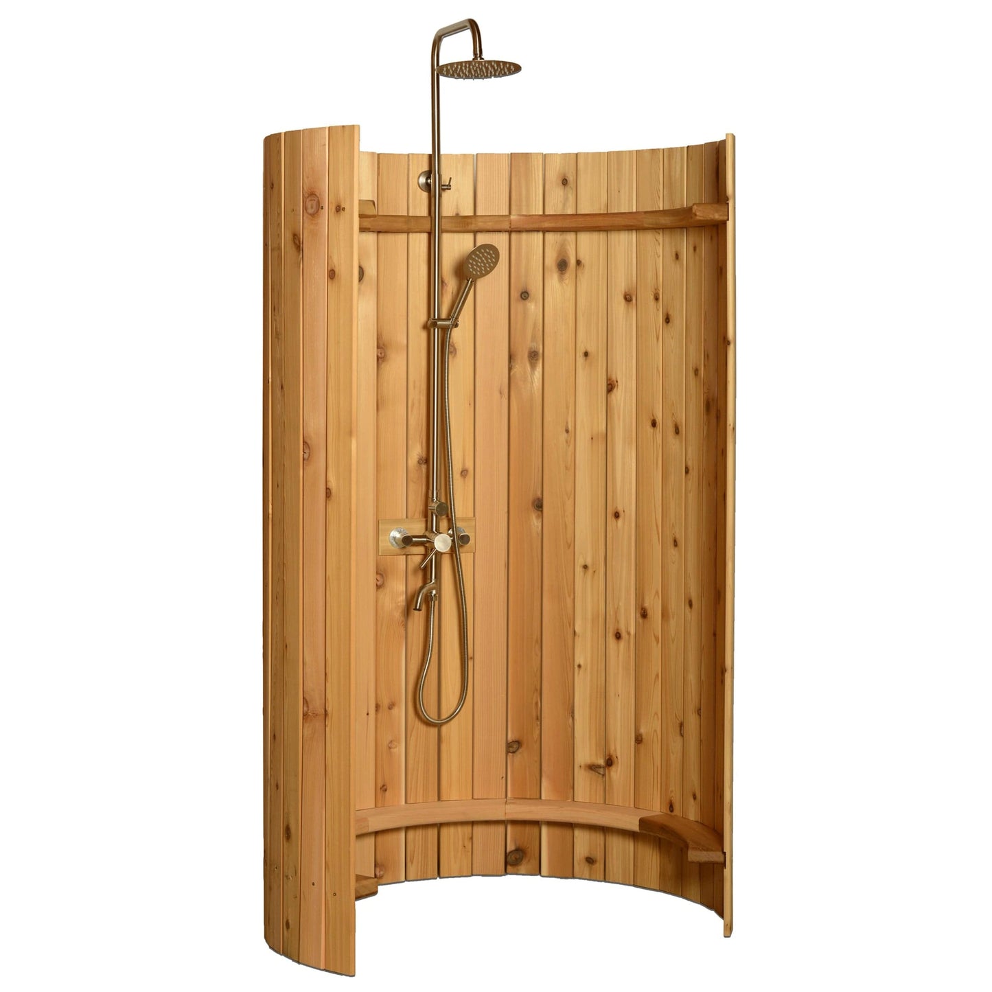 Ellipse Outdoor Shower, Rustic Cedar alt 0