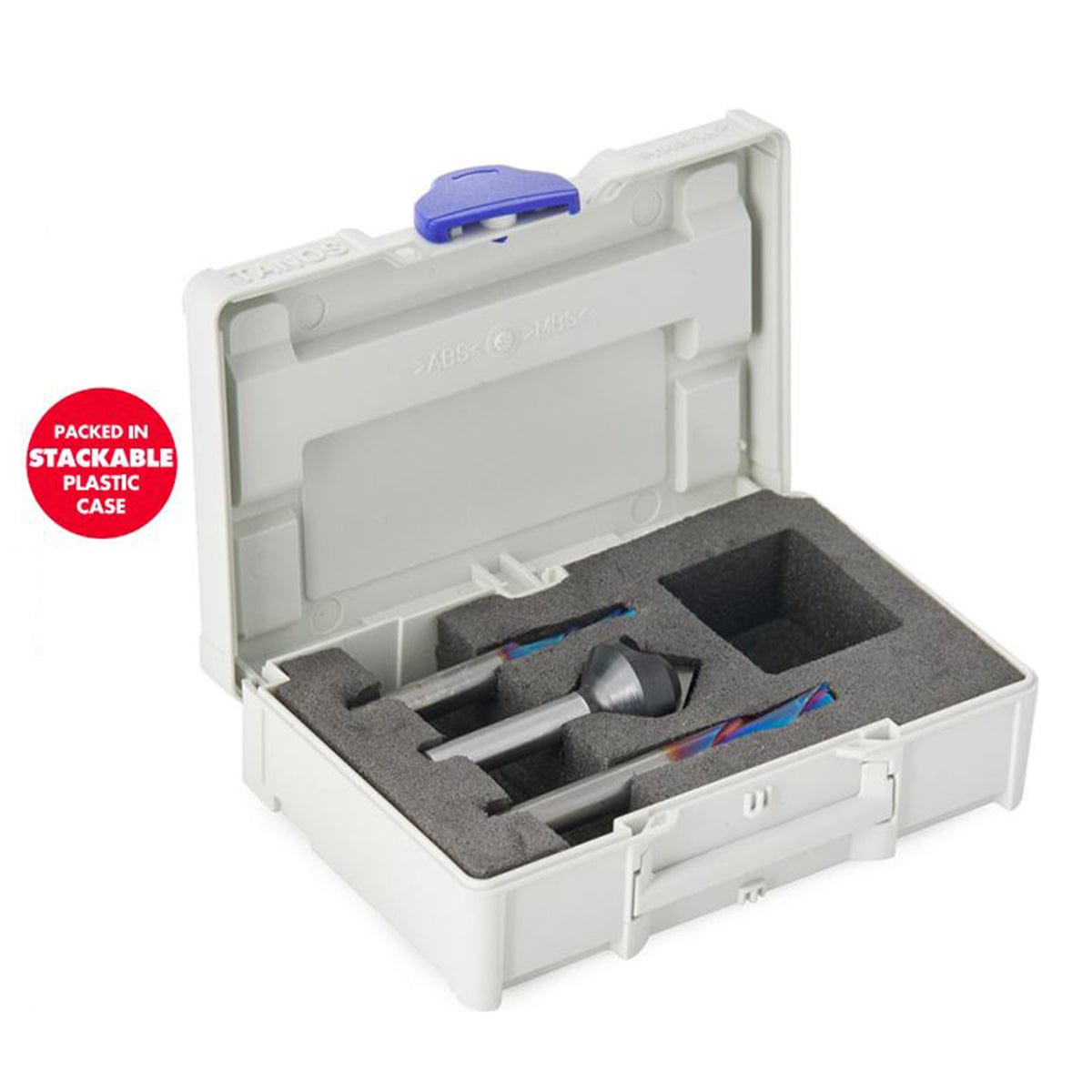 AMS-299-T 3-piece CNC Starter Spektra Bit Set 1/4" SH with 90 Degree V-Groove with Stackable Case alt 0