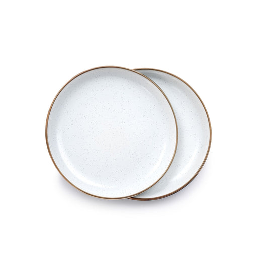 Enamel Salad Plate Set Eggshell Indoor/Outdoor alt 0