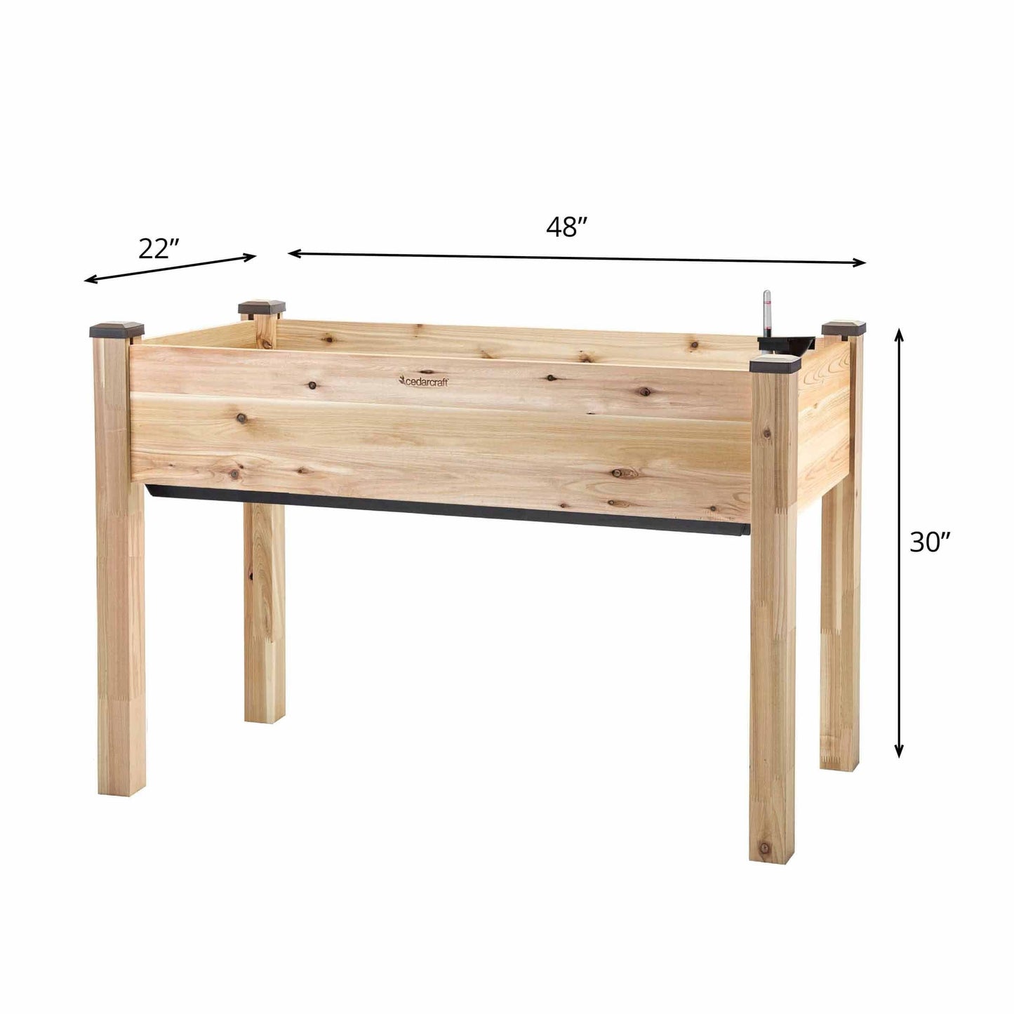 Self-Watering Elevated Cedar Planter 23” x 49” x 30"H alt 3