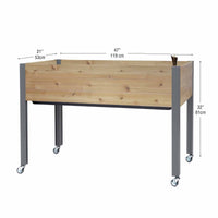 Self-Watering Elevated Planter 21" x 47" x 32"H Cedar alt 0