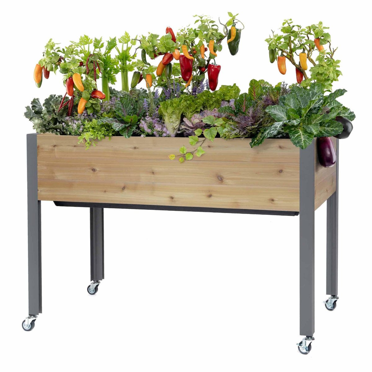 Self-Watering Elevated Planter 21" x 47" x 32"H Cedar | Woodcraft
