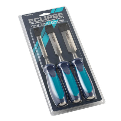 3 pc Wood Chisel with Ergonomic Soft Handle 1/2", 3/4", 1" alt 0