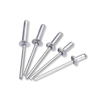 Aluminum Rivets Short 4mm (5/32") D x 2mm Max Grip Length Box of 100 alt 0