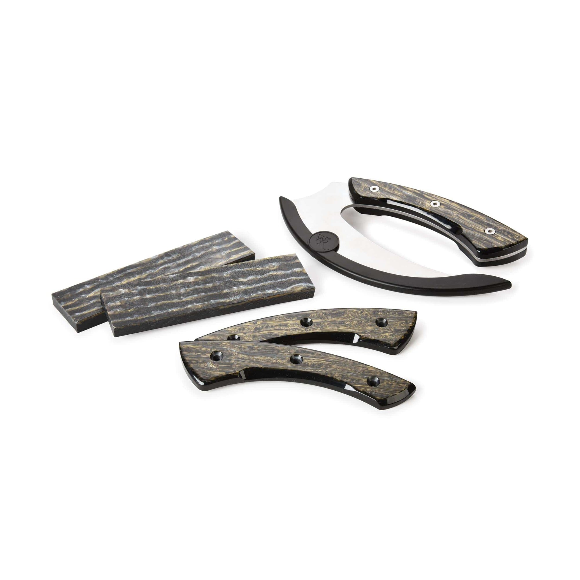 Poly Resin Knife Scales - 3/8" x 2" x 7" - Gold & Silver - Pair alt 0
