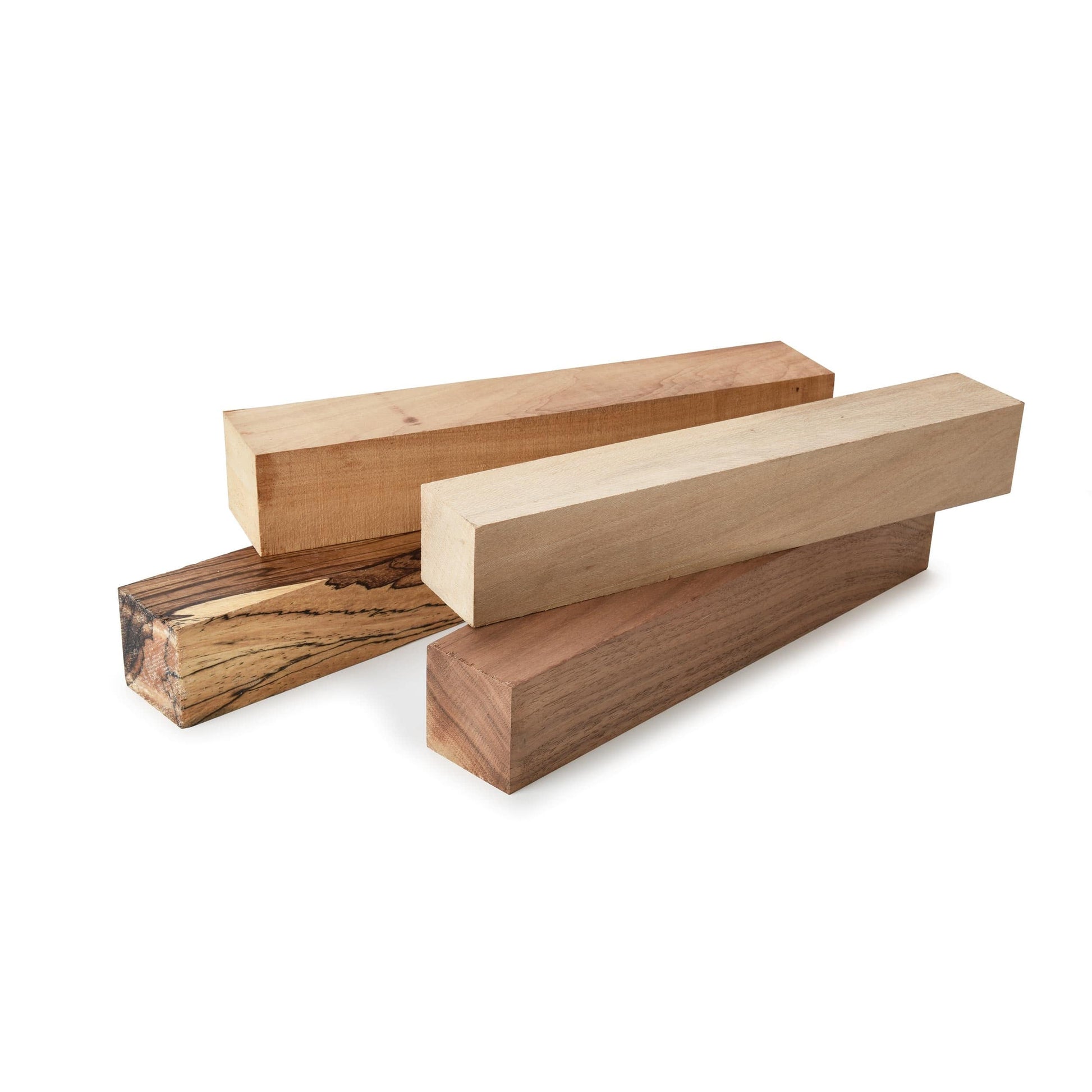 Wood Turner's Pack - 2" x 2" x 12" - Sycamore, Maple, Zebrawood and Walnut - 4 Piece alt 0