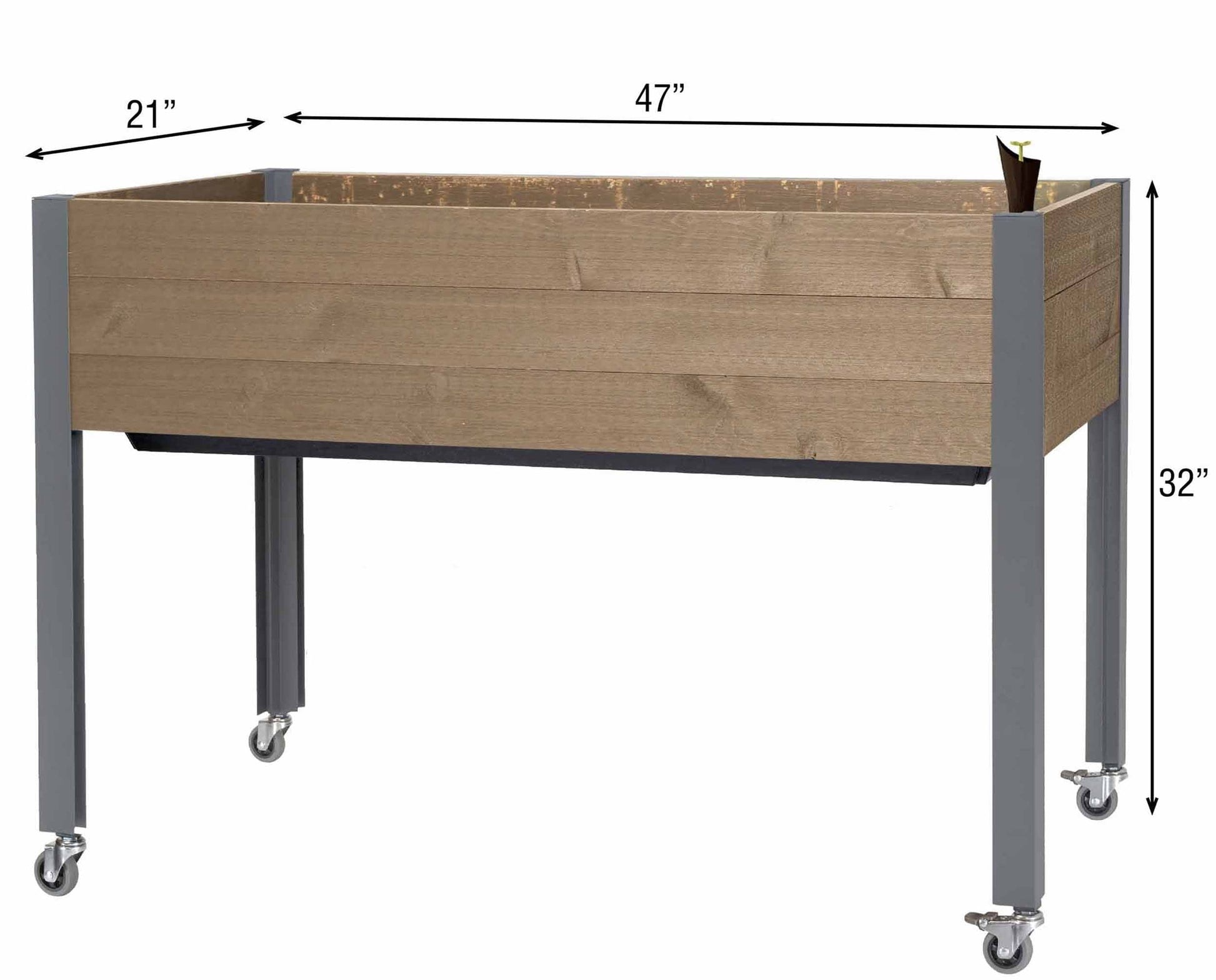 CedarCraft Self-Watering Elevated Planter (21" x 47" x 32"H) Brown alt 0