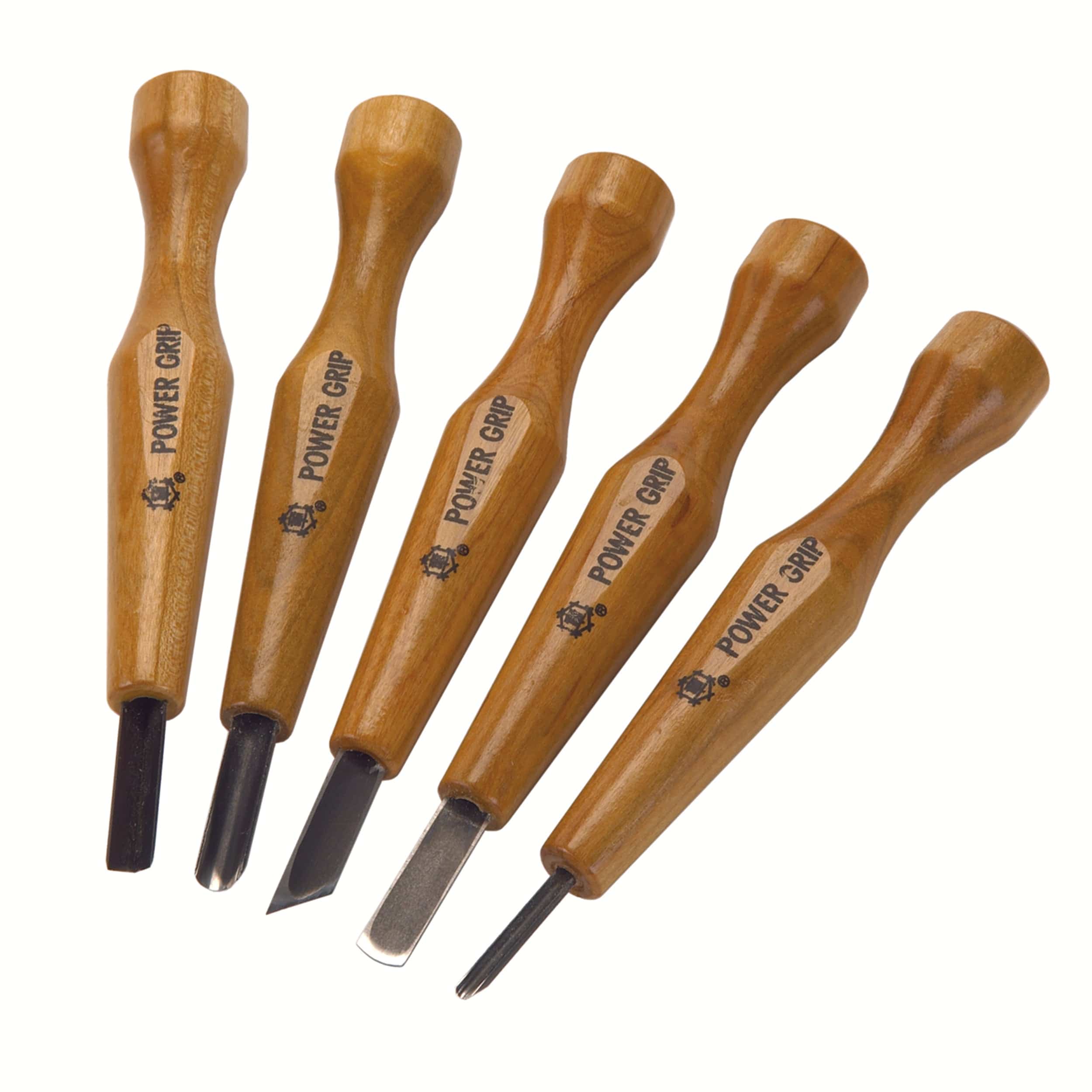 Shinwa Full Size Power Grip Carving Tool Set - 5 Piece | Woodcraft