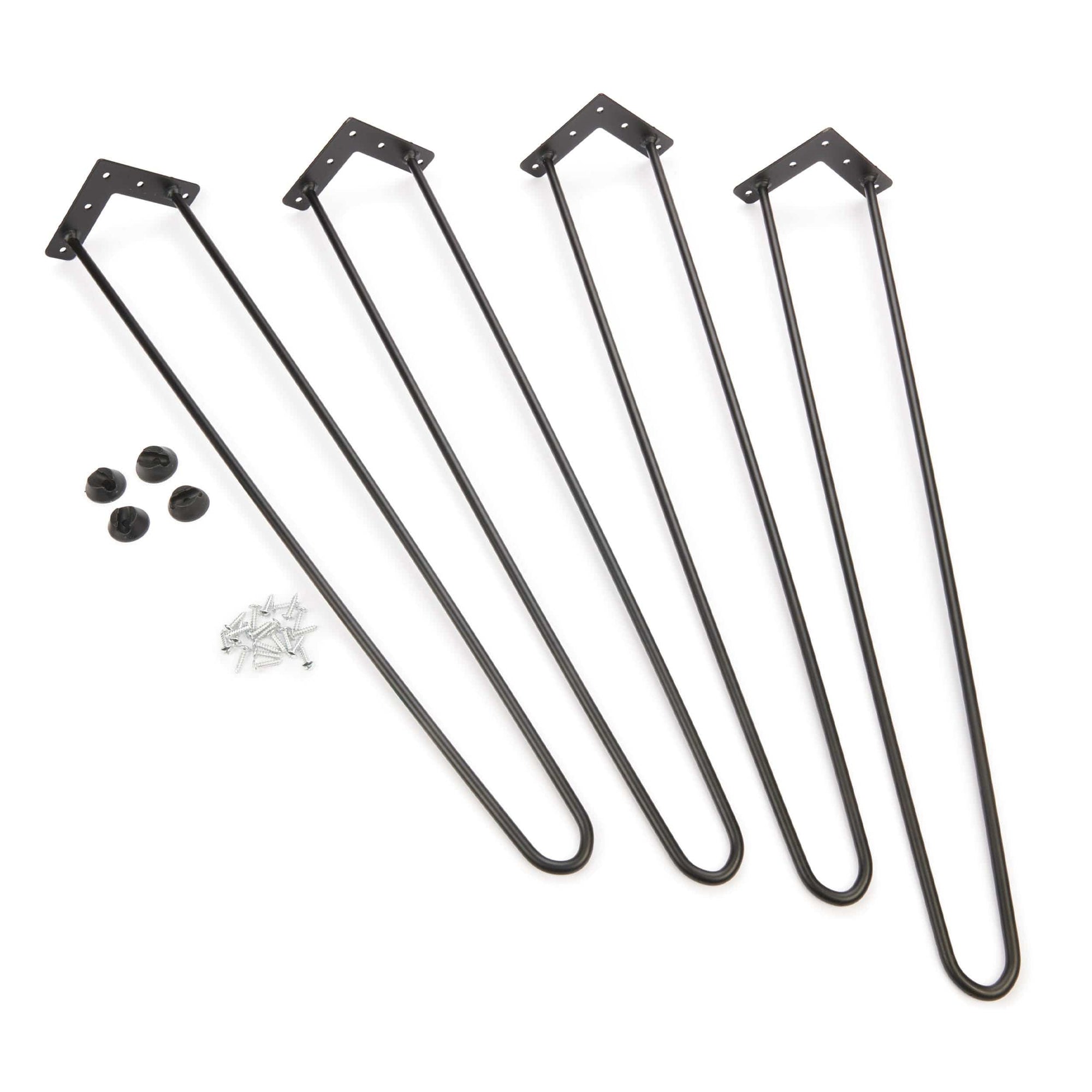 2-Wire Hairpin Leg - 28" - Black - 4 Piece