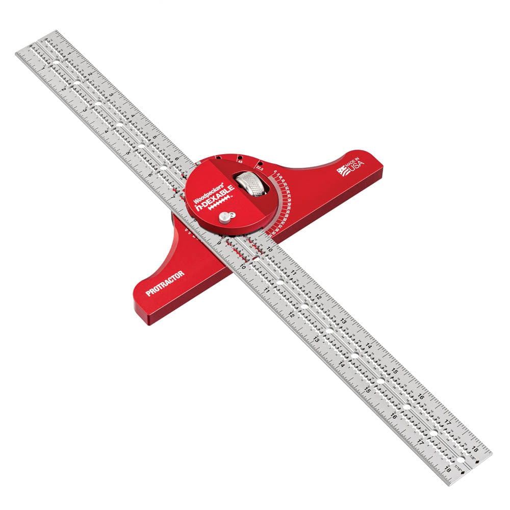 Extendable Protractor Woodpeckers in-DEXABLE Protractor with Rack-It | Woodcraft