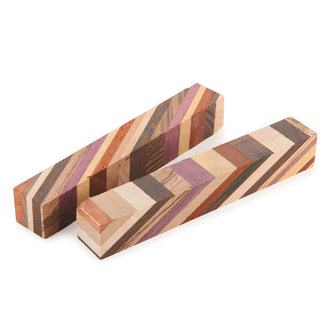 Diagonal Cut Laminated Pen Blanks - 3/4