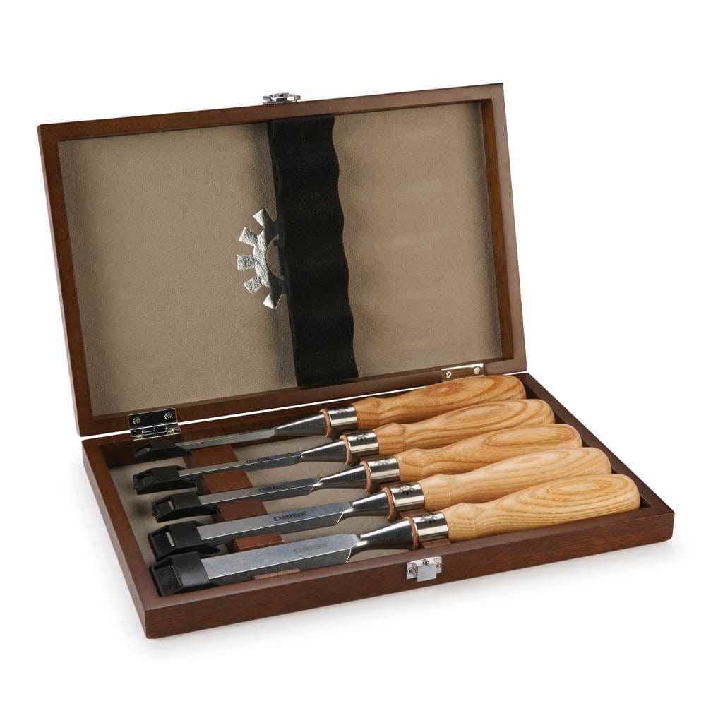 Narex Richter Beveled Edge Chisel Set with Wood Box - 5 Piece | Woodcraft